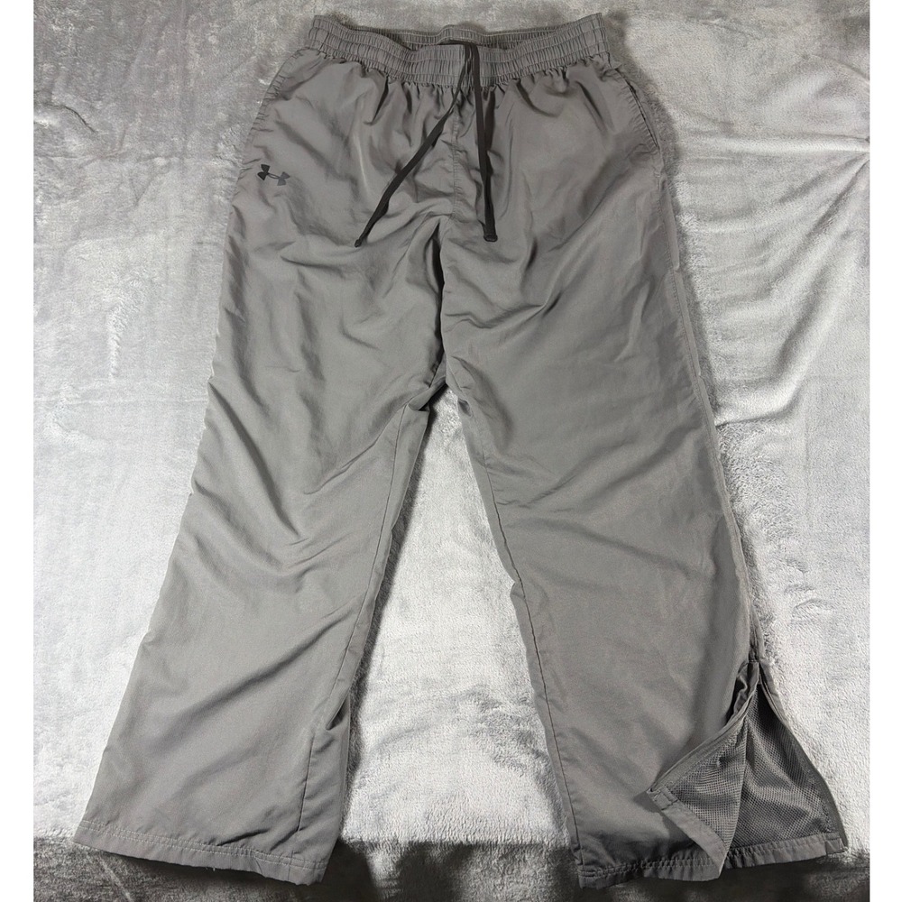 Under Armour HeatGear Mens XL Gray Mesh Lined Track Training Pants 1239481